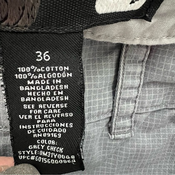 OP Men's Flat Front Cotton Chino Shorts Pockets Ripstop Summer Gray Size 36 - Picture 6 of 6